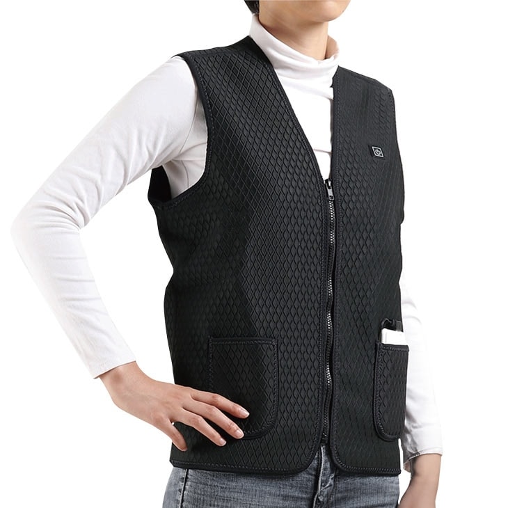 発熱ヒーターベスト ACアダプター＋モバイルバッテリー付き HCDL-DJ001