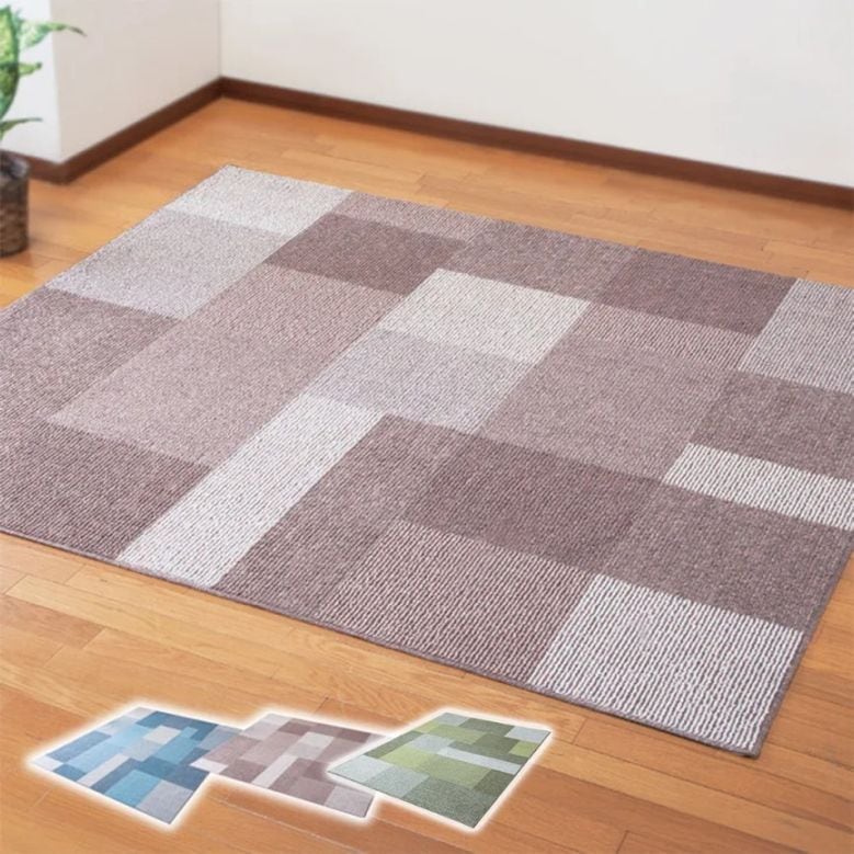 日本製 ウール混洗えるラグ 185×280cm