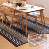 モダンダイニングラグ　220ｘ250cm キッチンマット付き　ベージュ 日本製 撥水ダイニングラグ 180×220cm｜ファミリー・ライフ公式通販