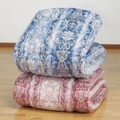 日本製 抗菌防臭加工羽毛タッチ高級掛布団 オーナメント柄 シングル