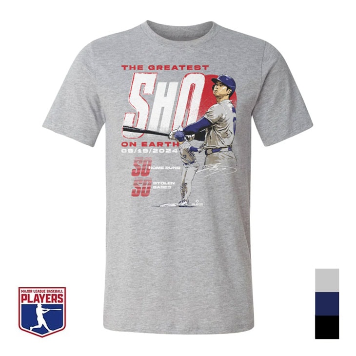 MLBPA公式ライセンス 大谷翔平 グラフィックTシャツ 50/50 B柄