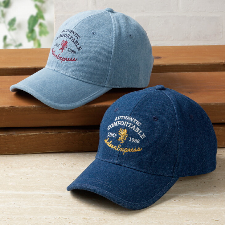 サルーンエクスプレス 刺しゅう入りデニムキャップ2色組