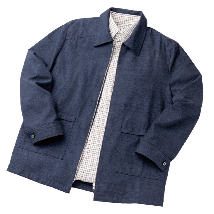 日本製 三河木綿デザインブルゾン