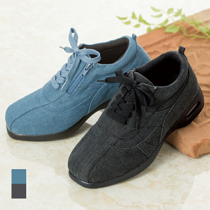 幅広5Eはっ水デニムウォーキングシューズ