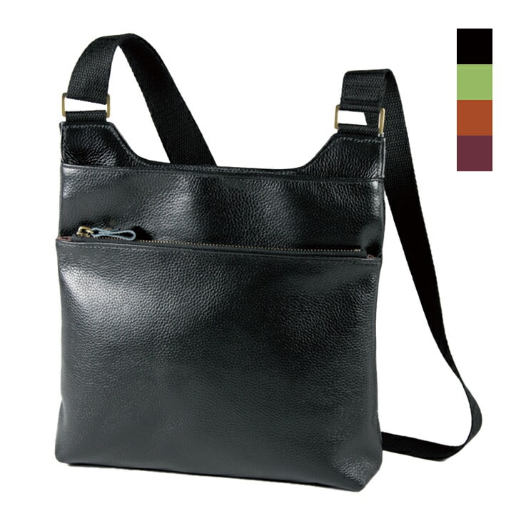 豊岡鞄 レザー ボディバッグ ショルダーバッグ ゴールド金具 ブラック