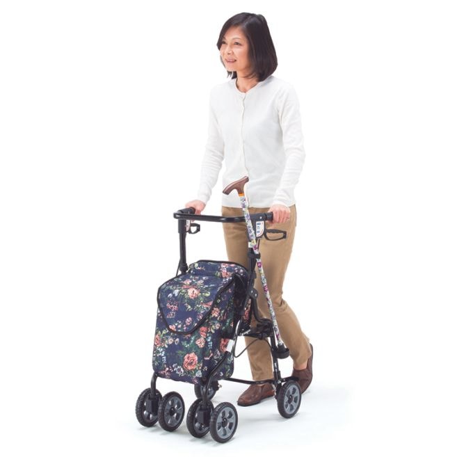 歩行車型 オアシス 花柄ネイビー