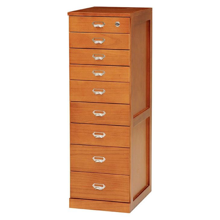 天然木書類整理チェスト 9段