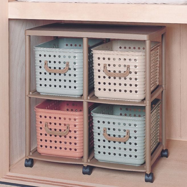 スリムバスケットラックキャスター付き