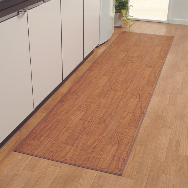 木目調キッチンマット