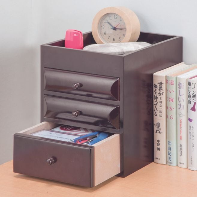 木製卓上整理チェスト