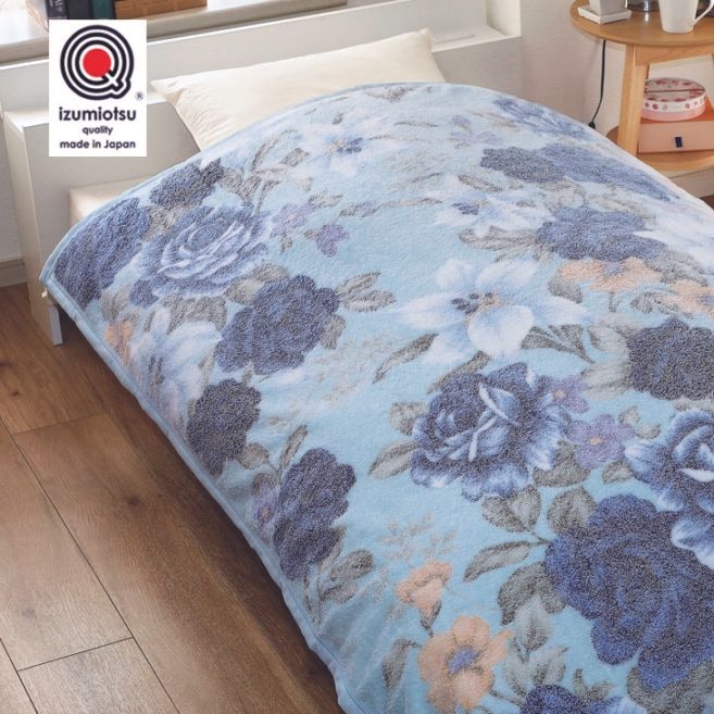 泉大津産 花柄おぼろ調プリントタオルケット 1枚｜ファミリー