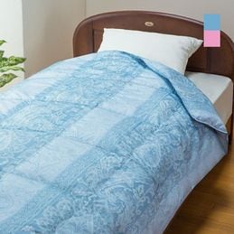 日本製 抗菌防臭加工羽毛タッチ高級掛布団 オーナメント柄 シングル