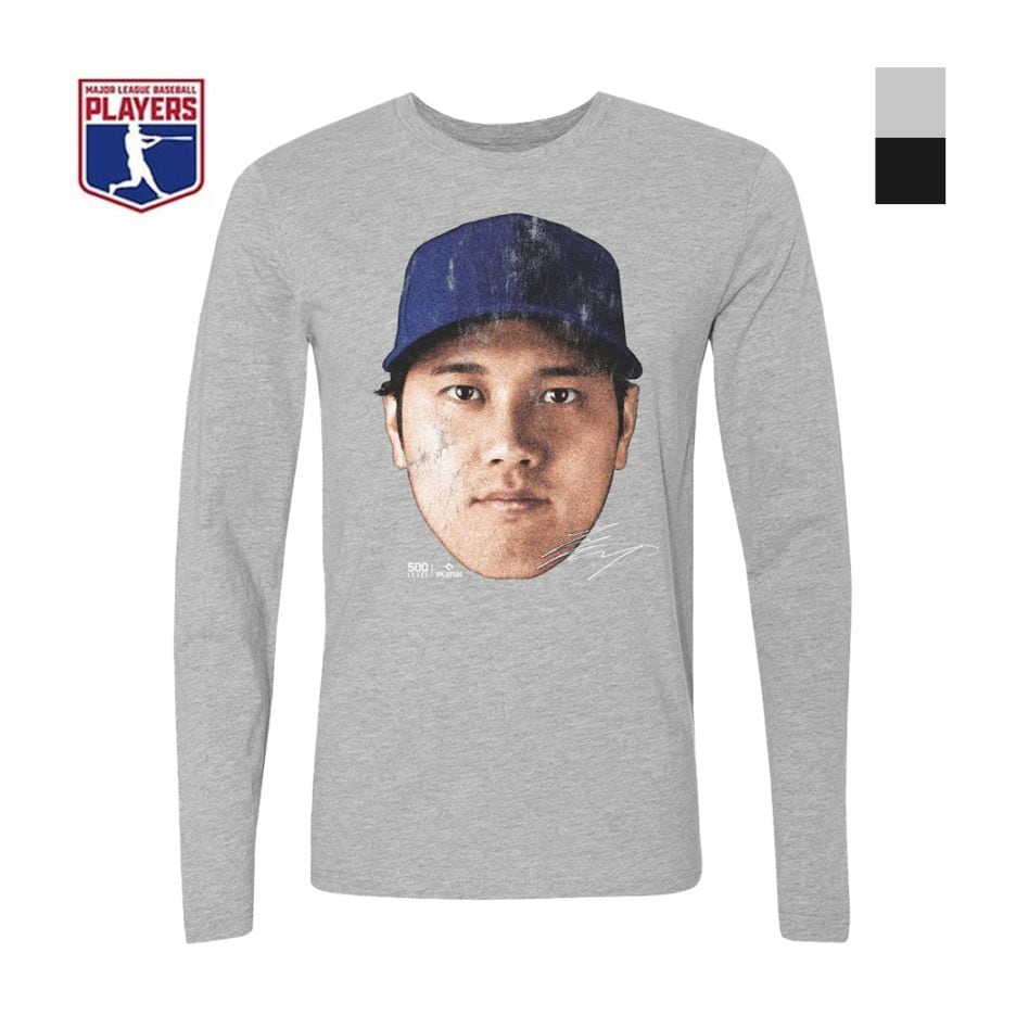 MLBPA公式ライセンス 大谷翔平 グラフィック長袖Tシャツ ビッグフェイス柄