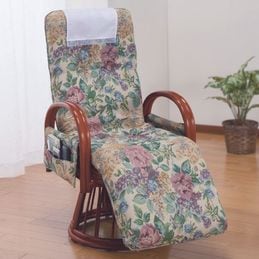 □NEWふかふかリラックスチェアDX 肘あり ゴブラン花柄　座椅子 タック Vita ふかふかリクライニング座椅子 ゴブラン もこもこ ごろ寝