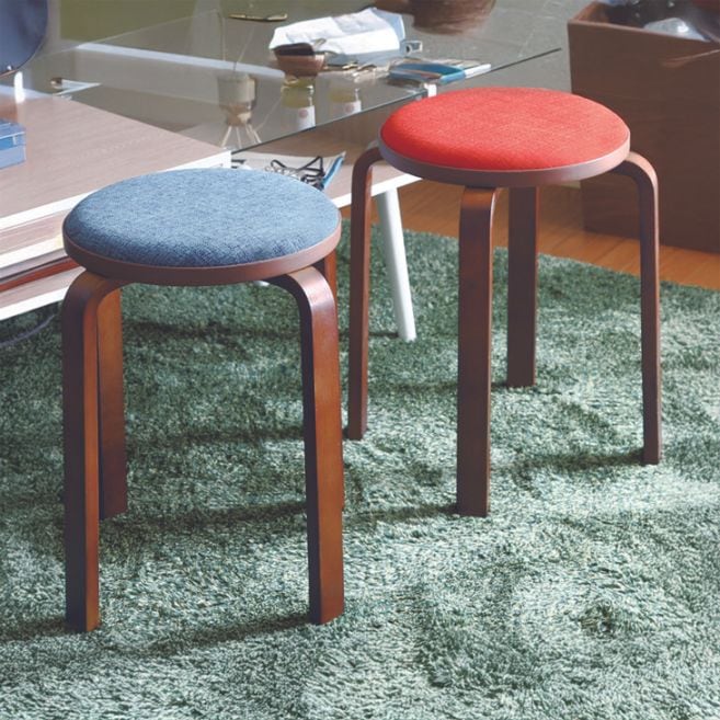 布張り曲木スツール同色4脚組