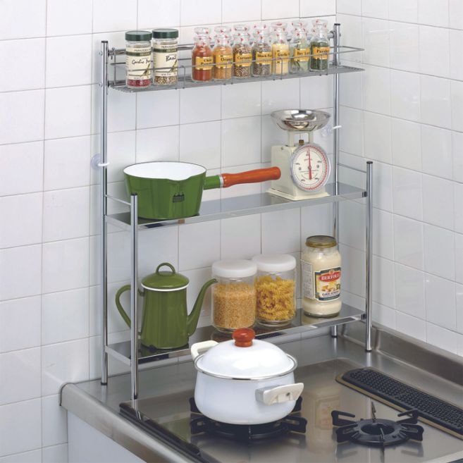 コンロサイド棚付スパイスラック