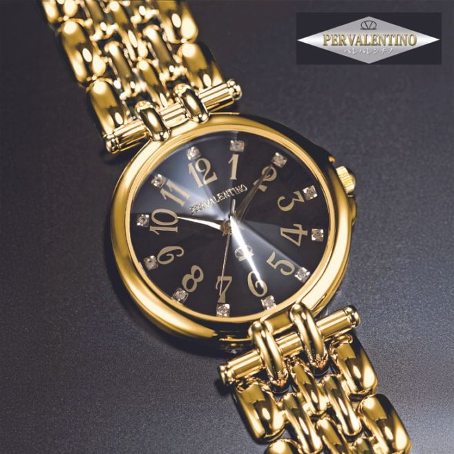 ペレバレンチノ 天然ダイヤ12石時計