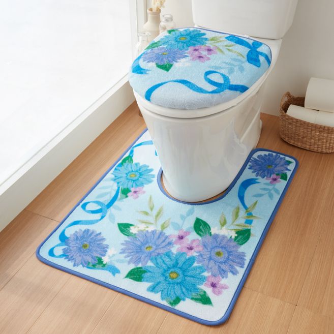 「ブルーブーケ」トイレマットシリーズ 洗浄暖房用フタカバー