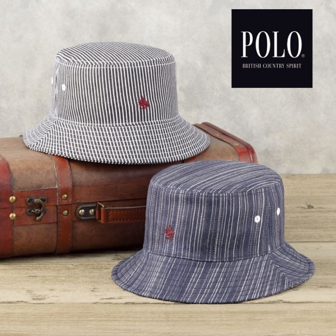 POLO.B.C.S. ストライプ柄バケットハット