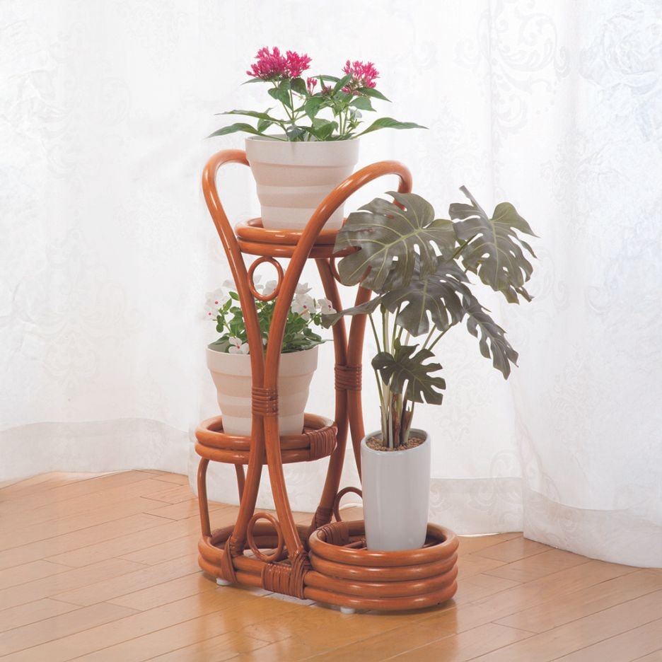 天然籐フラワーラック