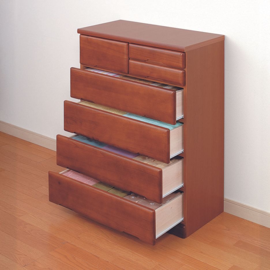 大川産 スライドレール仕様整理タンス 80cm幅