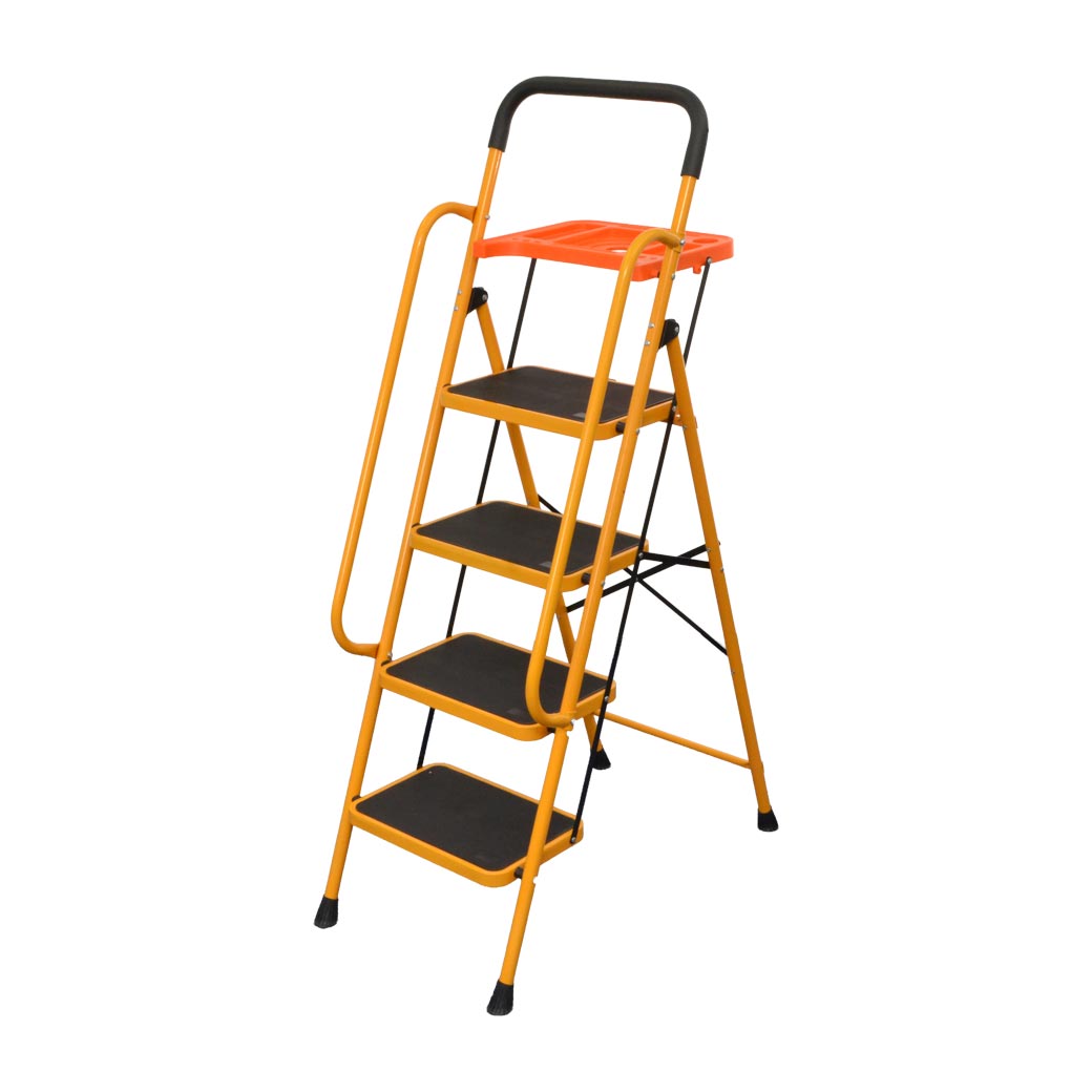 ファミラ 安心脚立 安心の両手すり付き脚立 トレー付き 4段