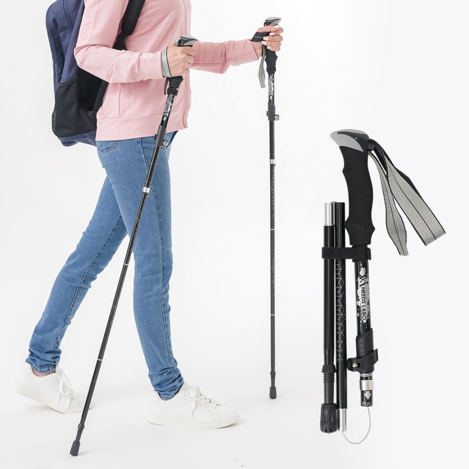 歩きたくなる 折りたたみ式ウォーキングポール 2本組