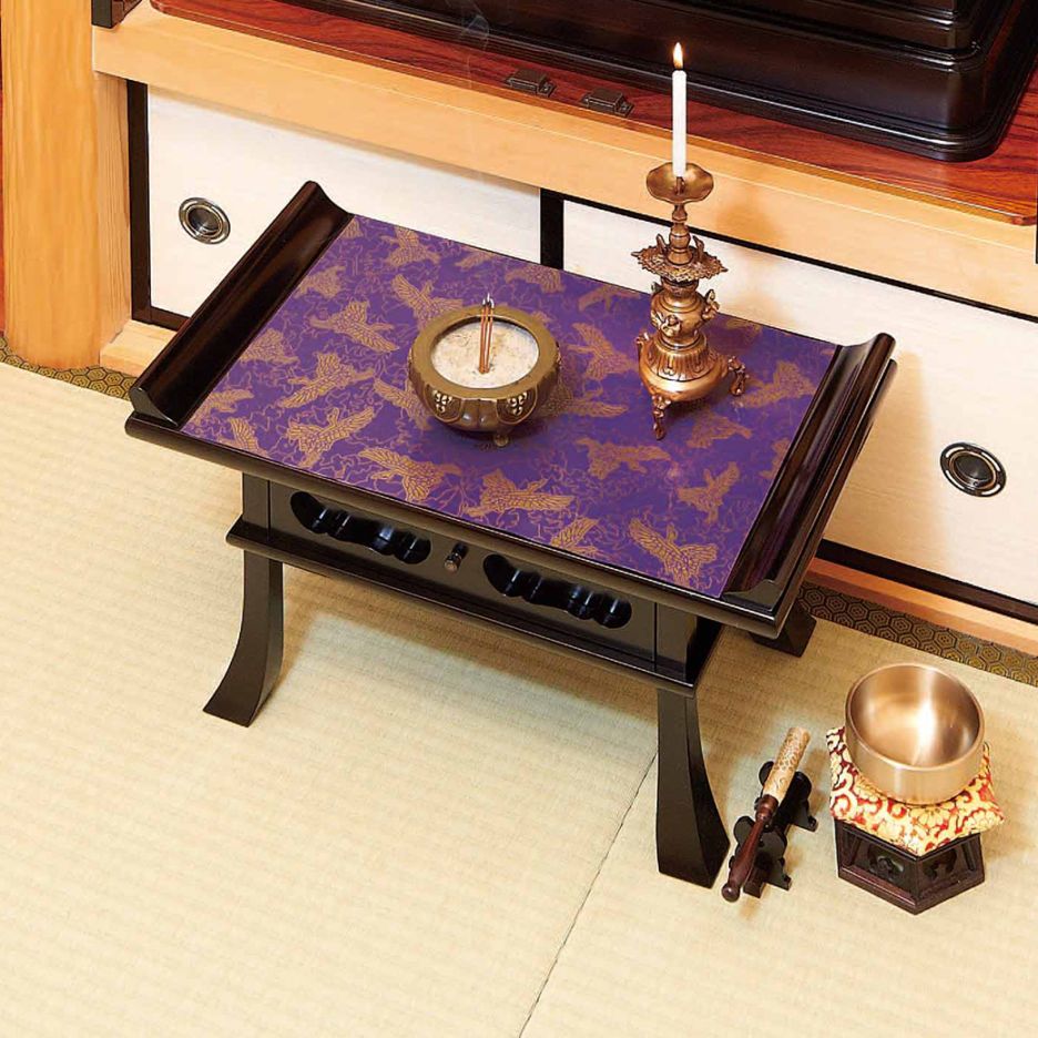 防炎仏壇マット 鶴柄 44×29cm