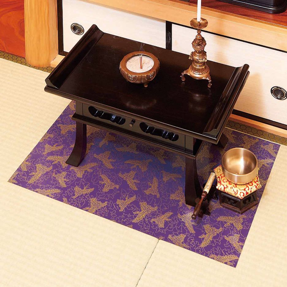 防炎仏壇マット 鶴柄 62×40cm