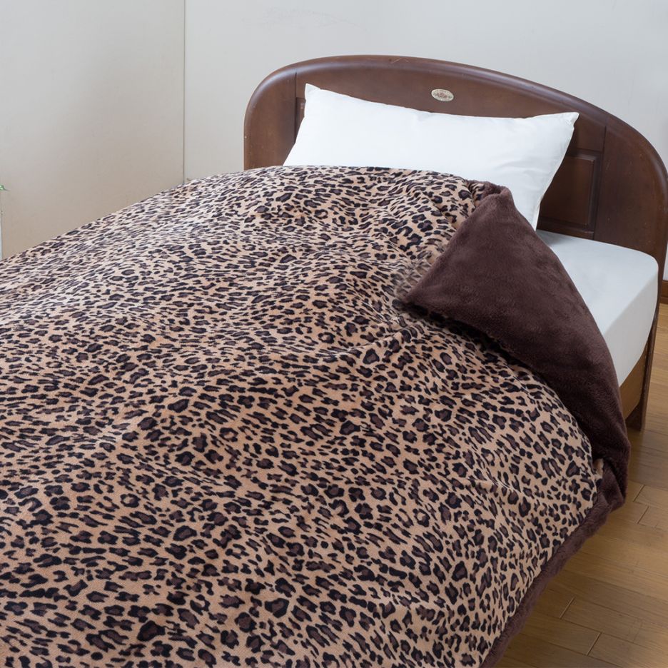 ヒョウ柄あったか掛カバー 2色組