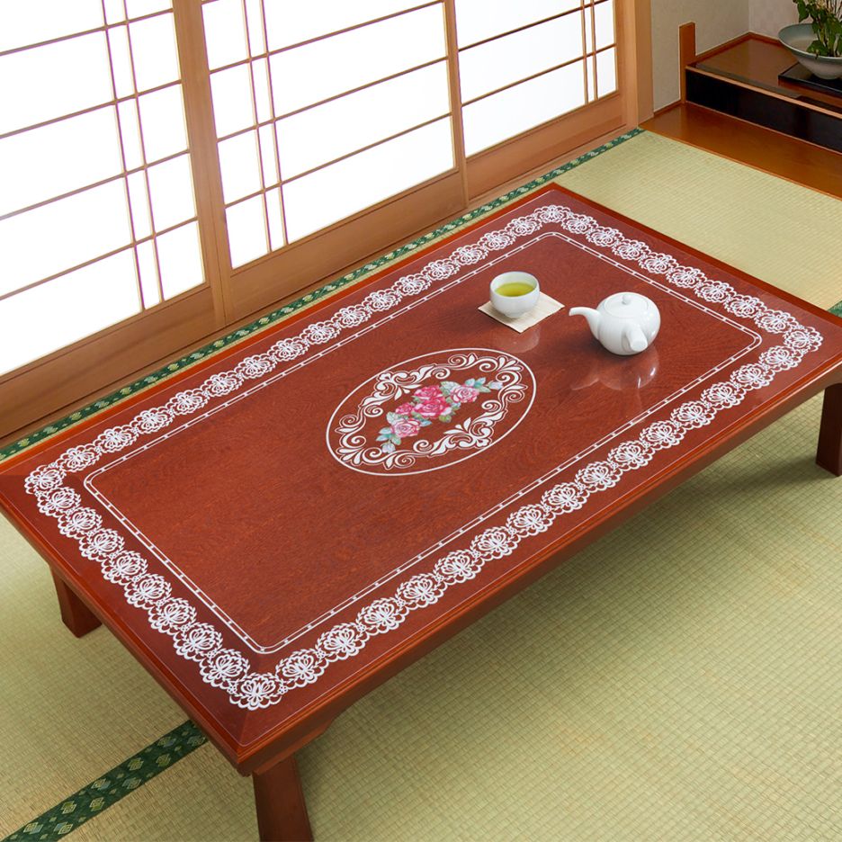 花柄透明テーブルマット 70×120cm