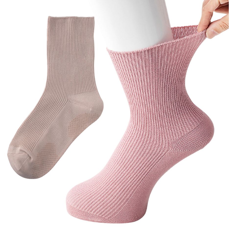 足首ゆったりスベリ止め付ソックス2色組 婦人用 22.0~24.0cm