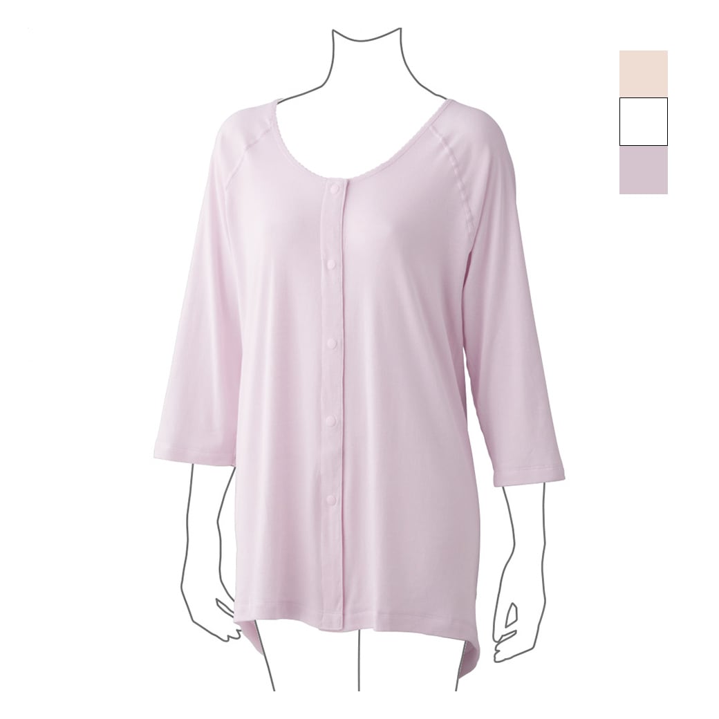 婦人用7分袖ホックシャツ2枚組（同サイズ）