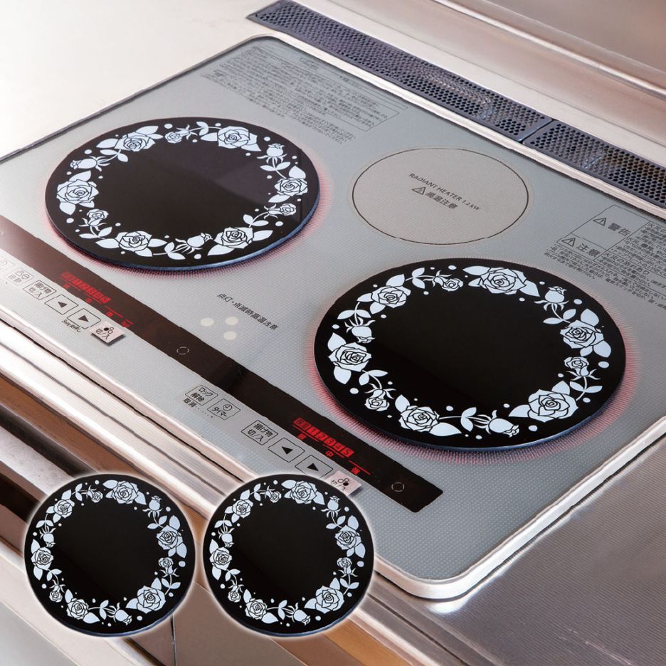 IHコンロ用ガラス製汚れ防止プレート 2枚組