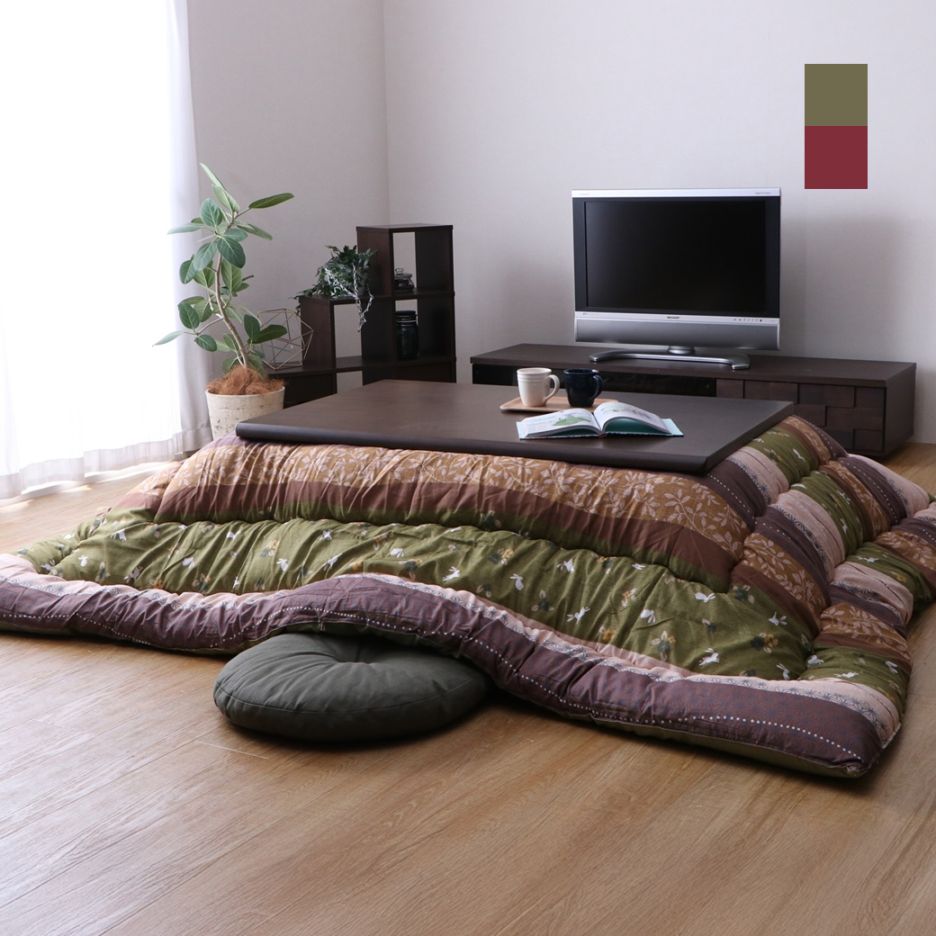 うさぎ柄こたつ掛布団「こよみ」 長方形大 205×315cm