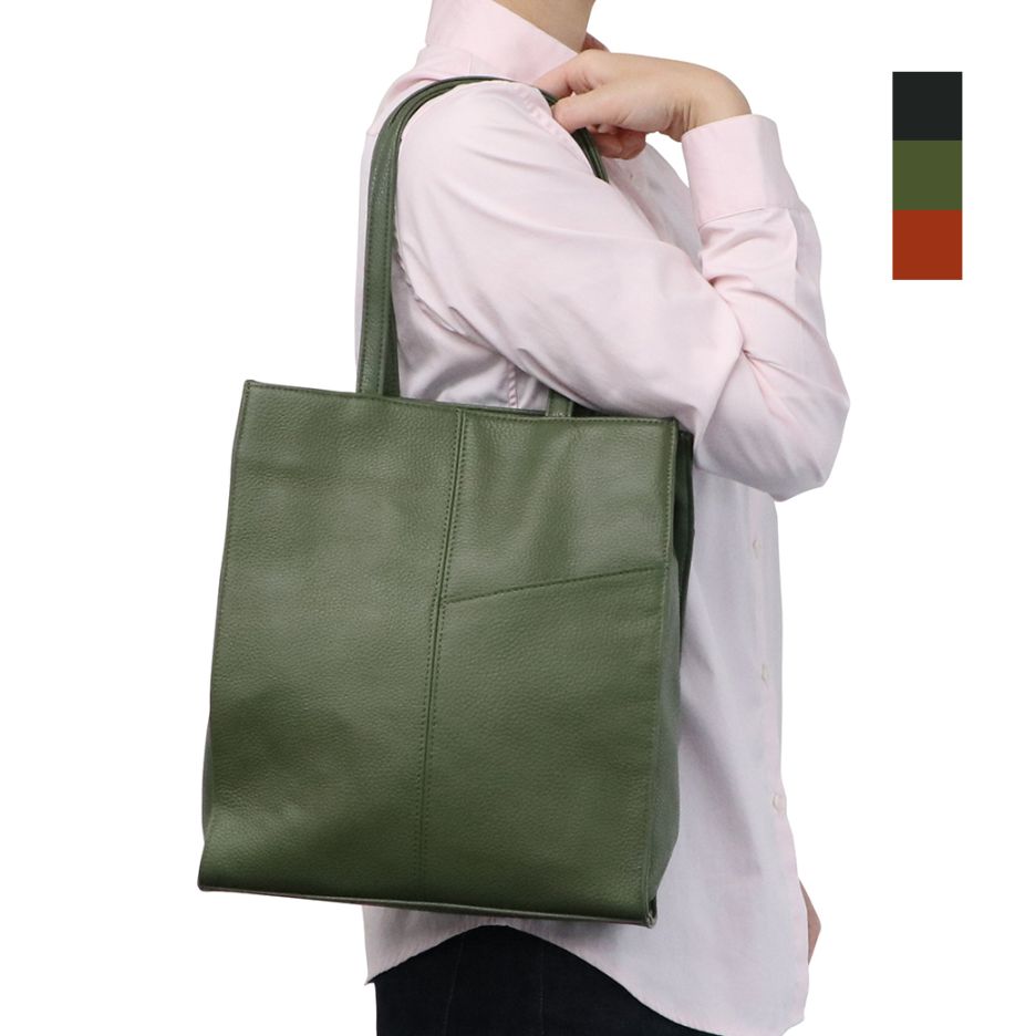 牛革 縦型手提げ