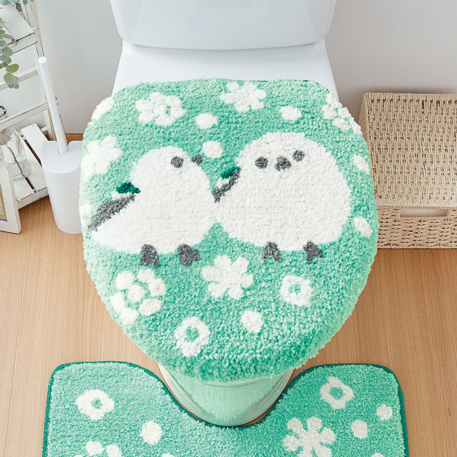 トイレマットシリーズ シマエナガ 洗浄暖房用フタカバー