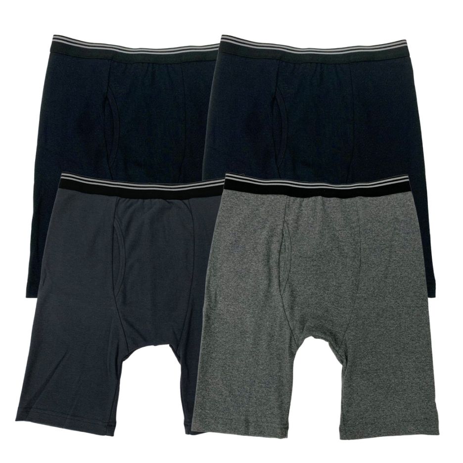 腰あて付暖かロングボクサー4枚組 同サイズ