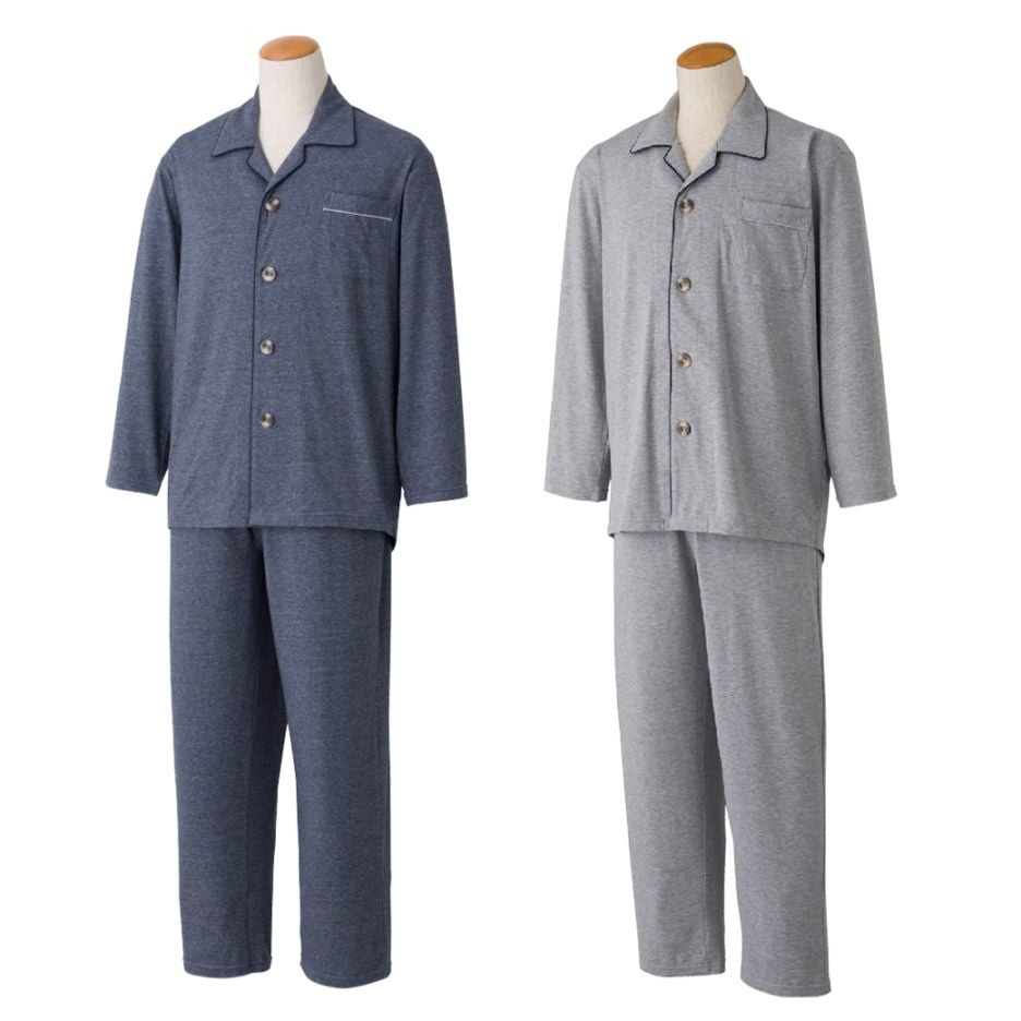 大きめボタンのびのびストレッチパジャマ 紳士用 S～LL