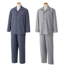 大きめボタンのびのびストレッチパジャマ 紳士用 S～LL｜ファミリー