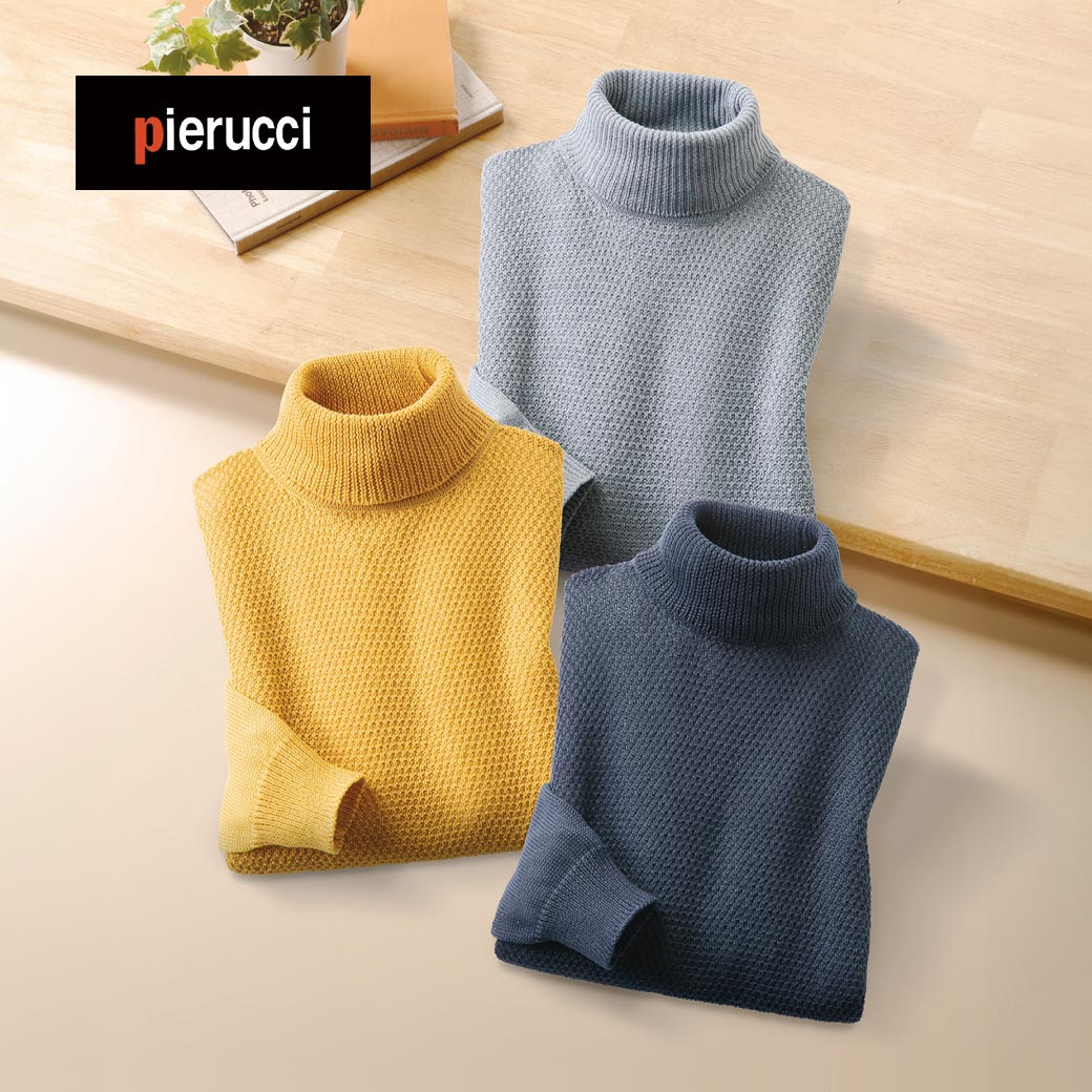ピエルッチ タートルネックセーター3色組 同サイズ