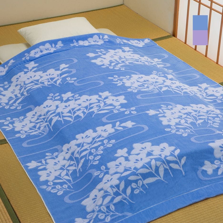今治産桔梗柄ボリュームワイドタオルケット 150×190cm｜ファミリー