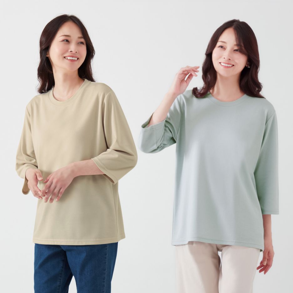 リカバリーケア レディスゆったり7分袖シャツ よりどり2枚組