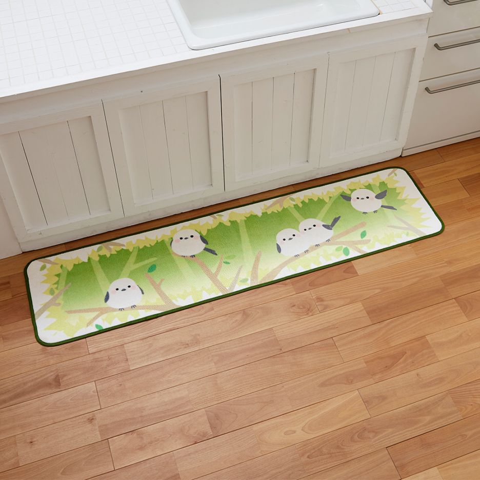 森のシマエナガ キッチンマット