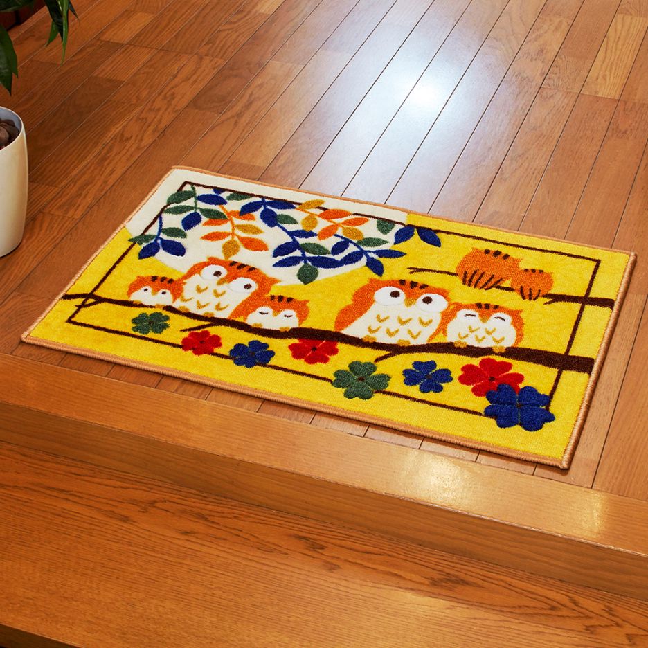 幸福の七福ろう 玄関マット 大 70×120cm