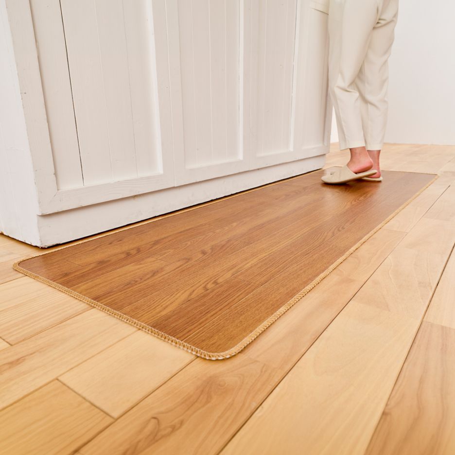 抗菌防臭加工木目調塩ビキッチンマット 60×250cm