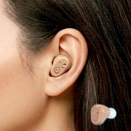 オンキョー 耳穴式デジタル補聴器 両耳セット 予備電池24個付き 非課税