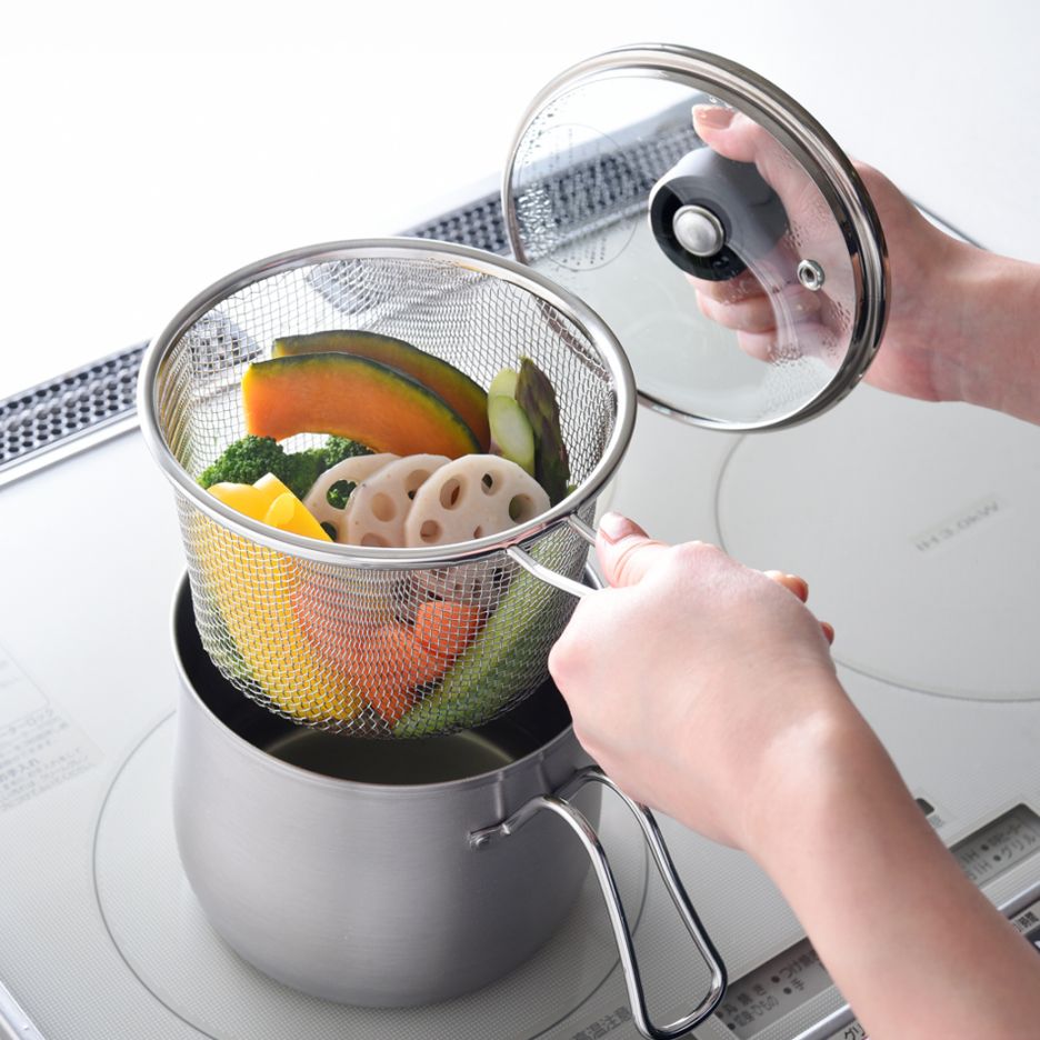 逸品物創 ステンレス マルチポット14cm ストレーナー付き A-77890