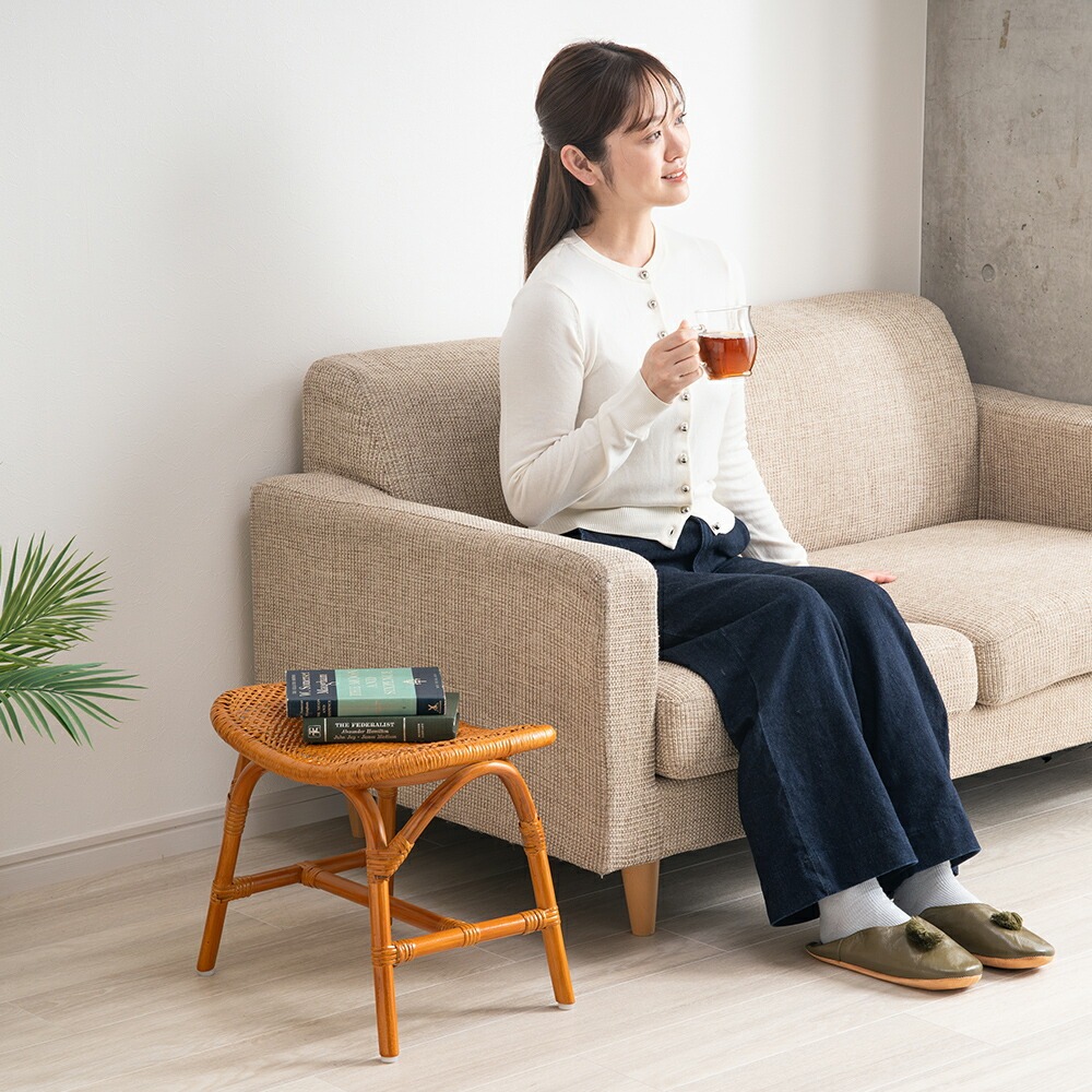 天然籐スクエアスツール｜ファミリー・ライフ公式通販