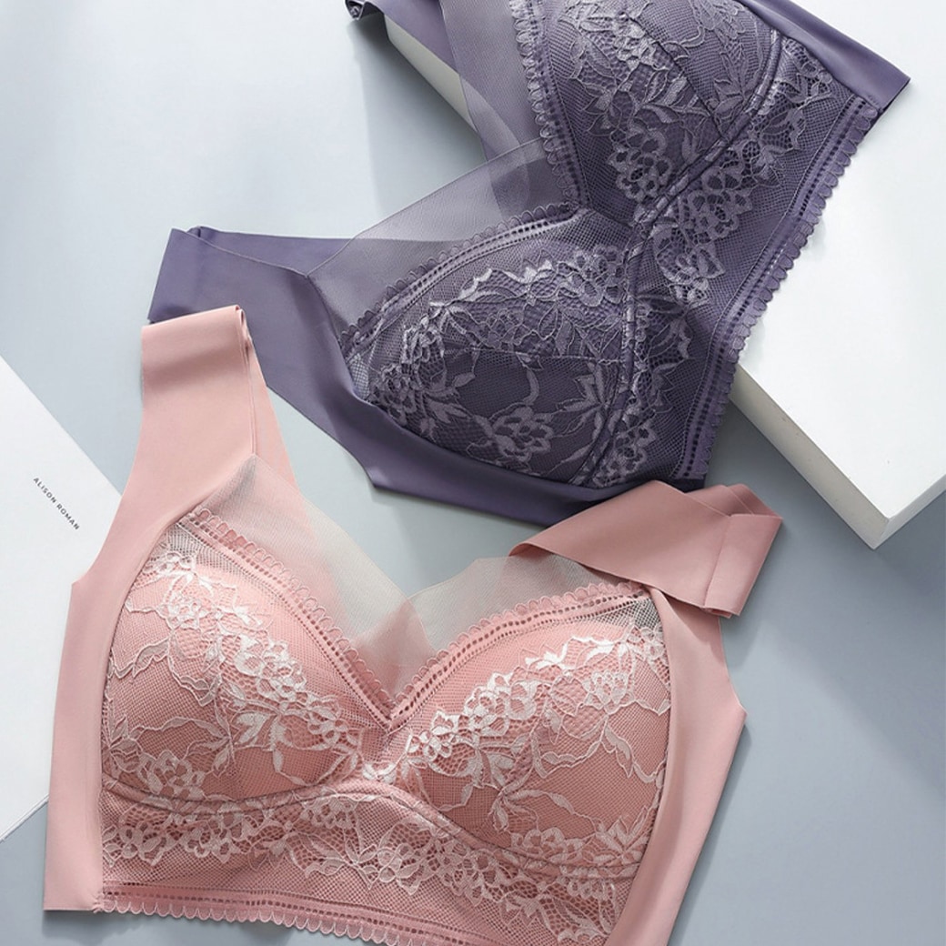 ノンワイヤーでらくらくレースブラ 3色組